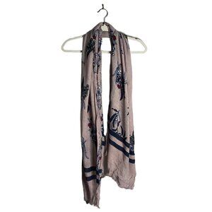 Women's Lavender Floral Print Fringed Scarf